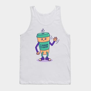 Half human, half coffee takeaway cup Tank Top